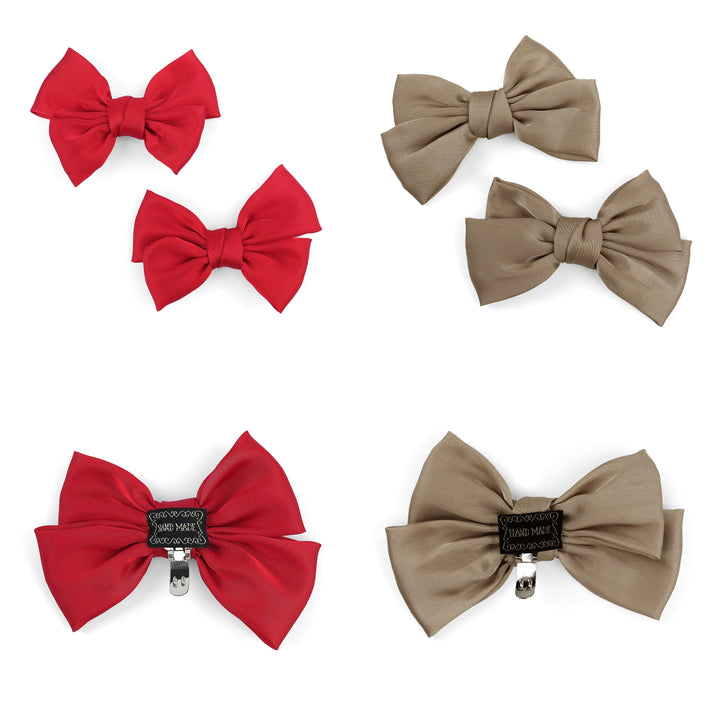 4pc Satin Bow Shoe Clips Set - Cute Buckle Decor for Heels, Bags, Clothing & Hair Accessories for Women & Teen Girls