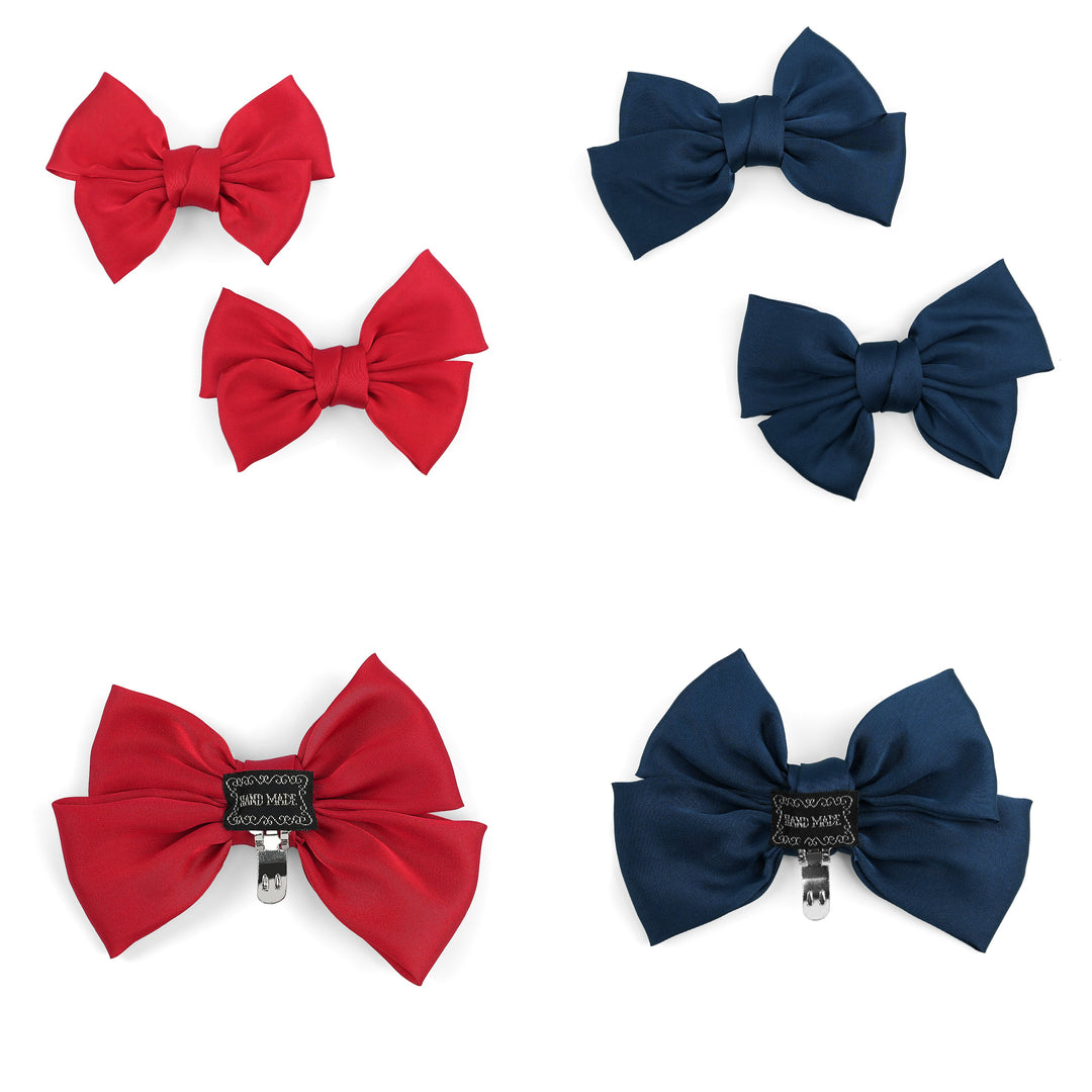 4pc Satin Bow Shoe Clips Set - Cute Buckle Decor for Heels, Bags, Clothing & Hair Accessories for Women & Teen Girls