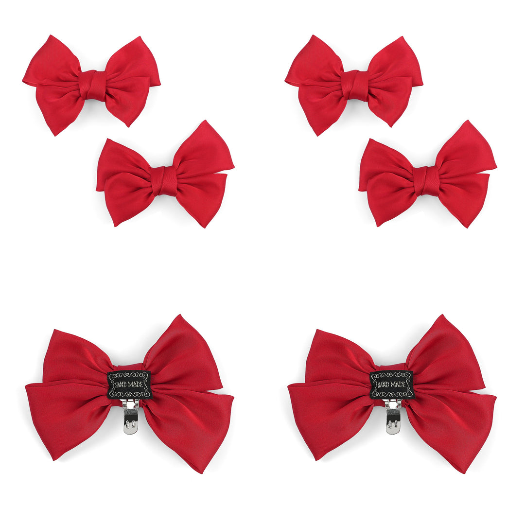 4pc Satin Bow Shoe Clips Set - Cute Buckle Decor for Heels, Bags, Clothing & Hair Accessories for Women & Teen Girls