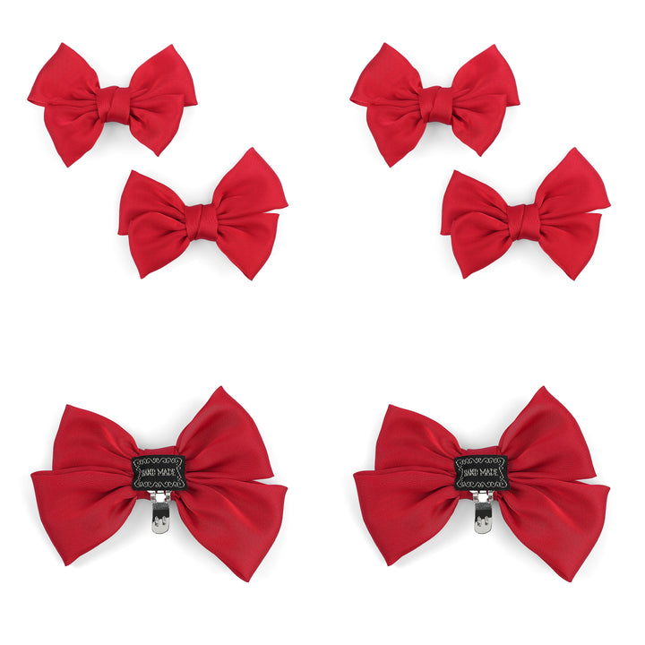 4pc Satin Bow Shoe Clips Set - Cute Buckle Decor for Heels, Bags, Clothing & Hair Accessories for Women & Teen Girls