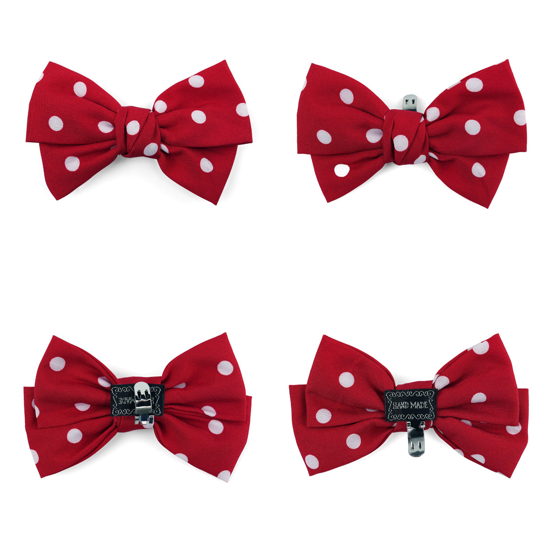 4pcs Polka Dot Bow Shoe Clips - Fabric Cute Buckle Decor for Heels, Bags, Clothing & Hair Accessories | Women & Teen Girls