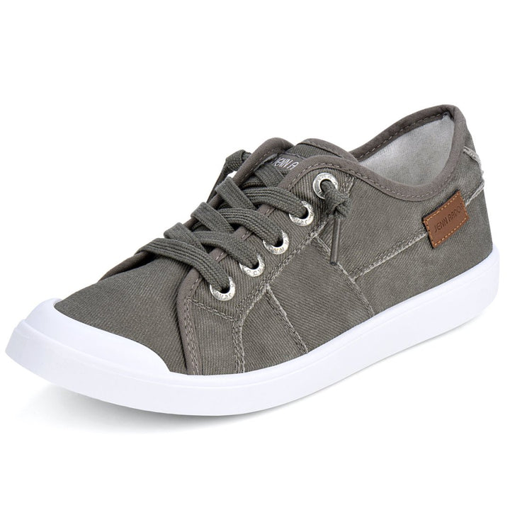 Gray sneaker with white sole on a white background#color_grey
