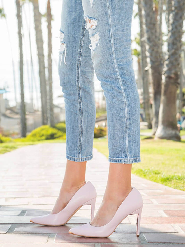 JENN ARDOR Women Fashion Pointed Toe Stiletto Heel Pumps#color_pink