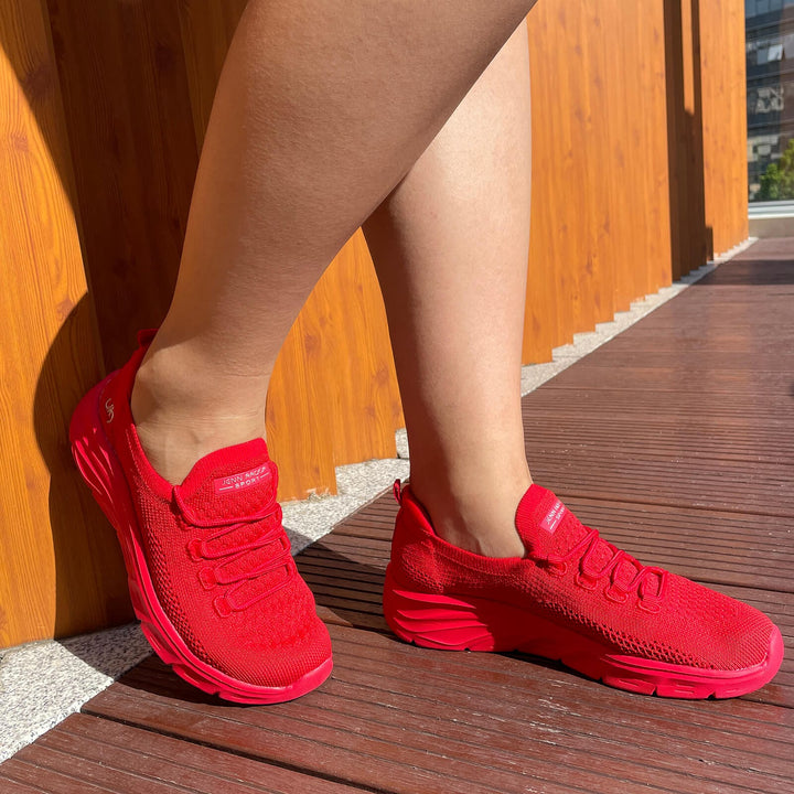 Summer Breathable Women Sneakers#color_red
