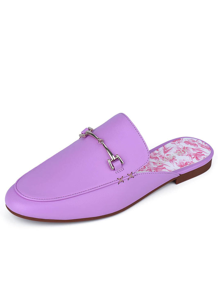 Leather Mules Womens#color_purple