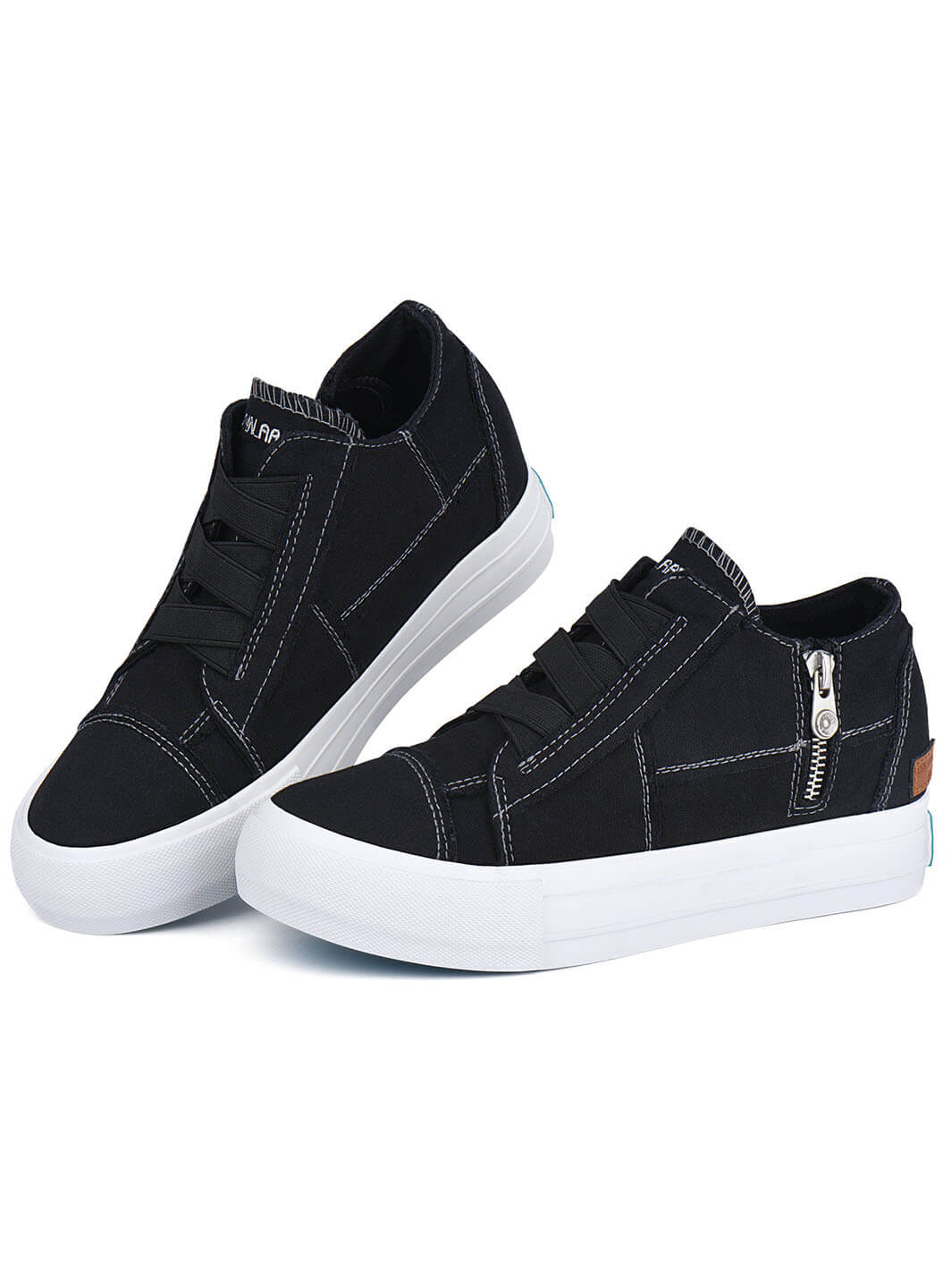 Women's black slip hot sale on high top sneakers