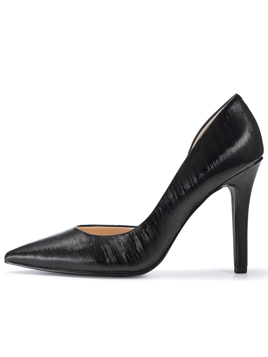 JENN ARDOR Women Dress Pointed Toe Stiletto Heel Pumps#color_p-black